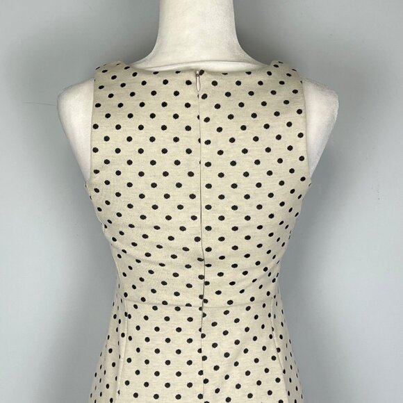 Tyler Boe Womens Kennedy Dot Sleeveless Shift Dress Cream Black Pockets size XS - Picture 7 of 11